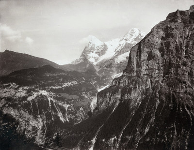 Eiger et Mönch vus de Mürren par Braun Eiger et Mönch vus de Mürren par Braun