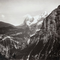 Eiger et Mönch vus de Mürren par Braun