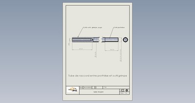 Tube intermédiaire prothèse-outil grimpe