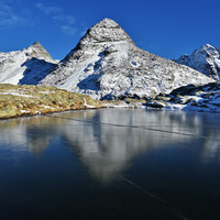 Mont Séti et lac des Pareis gelé le 5 novembre 2022