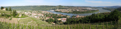 Le Rhône à Condrieu, en sortie de défilé, par Etienne Baudon