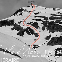 Pi du Pla d'Aube - Face SE - Trace Itinéraire