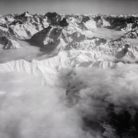 La Muzelle, Ecrins, Ailefroide, Olan, Viso, La Salette sous les nuages devant à gauche, par Werner Friedli