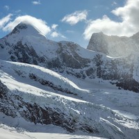 Zwillingsgletscher devant Pollux, Schalbetterflue, Breithorn derrière