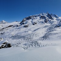 Schalbetterflue 3380, Pano sur Kleiner Pollux, Grenzgletscher, Zwillingsgletscher