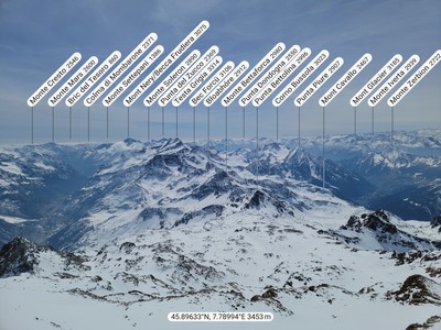 Sortie de la Via Ferrata Bettolina: Panorama sur la descente à ski