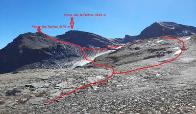 Itinéraire général de la Pointe des Roches et de la Pointe des Buffettes Itinéraire général de la Pointe des Roches et de la Pointe des Buffettes