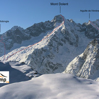 Dolent : arête Gallet. Pointe Allobrogia.