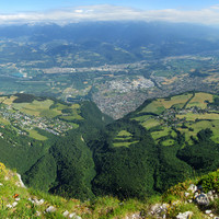 Vallée de l'Isère, Belledonne, vus de la Dent de Crolles, par Etienne Baudon