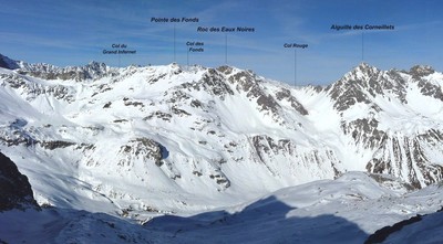 Pointe des Fonds, Roc des Eaux Noires, Aiguille des Corneillets