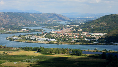 Le Rhône à Saint Vallier par Etienne Baudon