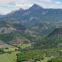 Vue de Saint Pancrace: Monges, Cloches de Barles, Blayeul, 3 évéchés, Barre des Dourbes