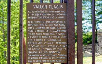 Propriété privée de Vallon Claous