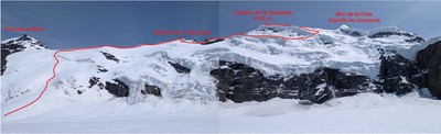 La ligne depuis le glacier de Corbassièree La ligne depuis le glacier de Corbassièree