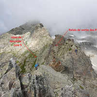 Cheminement pour la descente par les rappels des Papilles en Folie