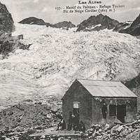 Le Refuge Tuckett et Le Glacier Blanc (CPA)