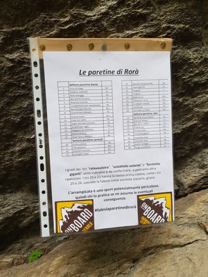 La liste des voies affichée sur le site