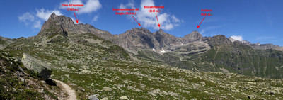 Le cirque du vallon du Roc, vu depuis le Colle Sia