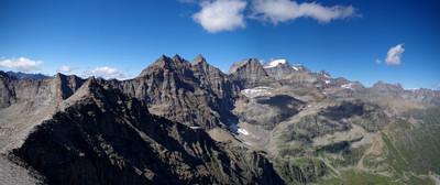 Vue depuis le sommet (Grand Etret, Monciair, Ciarforon, Grand Paradis)