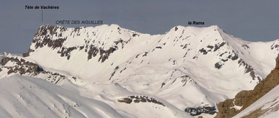 Crête des Aiguilles vu de la combe de la Cluse Crête des Aiguilles vu de la combe de la Cluse