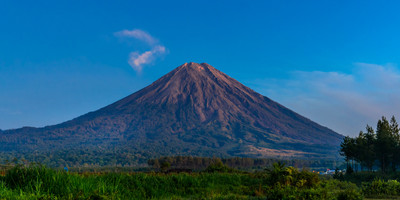 The panorama of Semeru is so magnificent you can see it from Sumberurip Village, Pronojiwo District. 