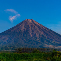 The panorama of Semeru is so magnificent you can see it from Sumberurip Village, Pronojiwo District. 