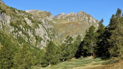 Vue générale de la montée depuis le départ Vue générale de la montée depuis le départ
