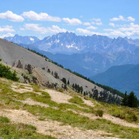 Aiguille de Chambeyron et Font Sancte vus de l'Izoard, par omα