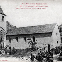 Mérens-les-Vals, église du village (CPA)