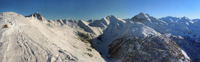 Vallon de Valpréveyre et crête frontière vue des Gardioles