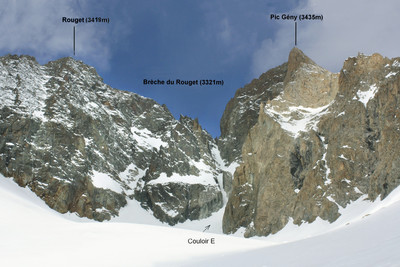 Le couloir E de la Brèche du Rouget Le couloir E de la Brèche du Rouget