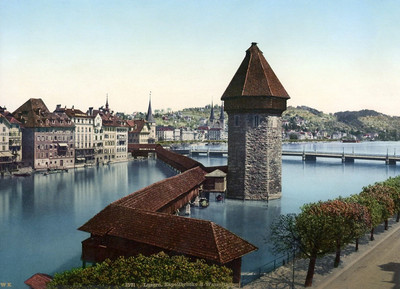 Lucerne et la sortie du lac en 1900, par Wehrli N°0000001571 Lucerne et la sortie du lac en 1900, par Wehrli N°0000001571