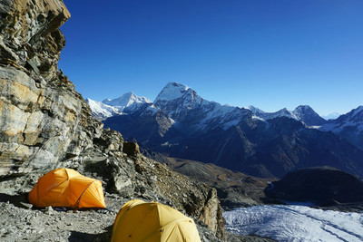 Mera Highcamp - vue sur Chamlang et Makalu Mera Highcamp - vue sur Chamlang et Makalu
