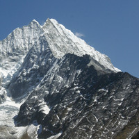 Thamserku vu du village Khumjung, Népal