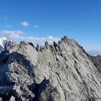 vu sur la succession de gendarmes entre valonnets et grand bec. Au fond, la grande casse
