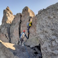 un passage technique dans la traversée d'arrete partie sud, entre vallonet et grand bec