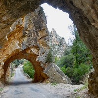 Pitarque : Route d'accès depuis Villarluengo (étroite et sinueuse)