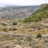 Pitarque route d'accès depuis Aliaga (sinueuse et raide, 14%)