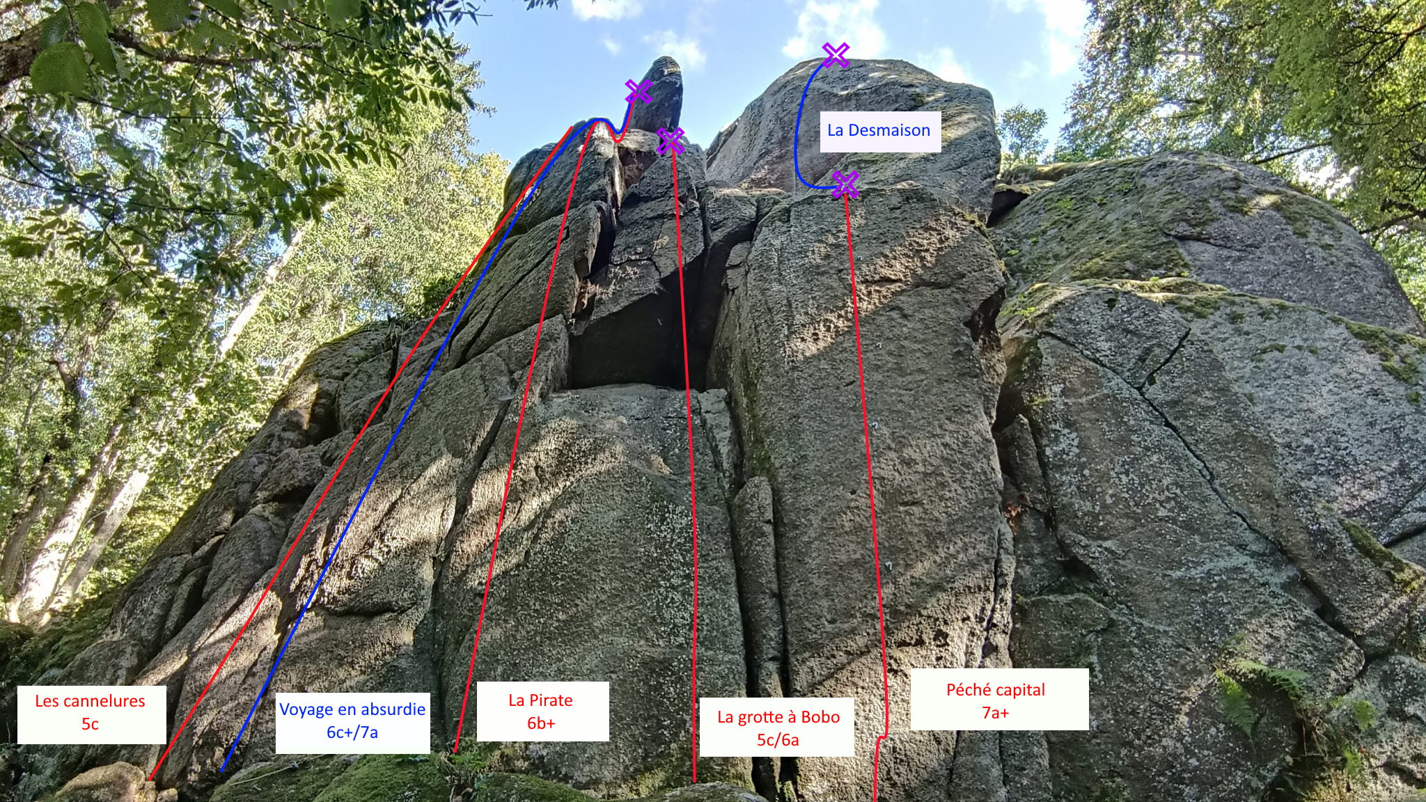 topo du rocher "gargantua" à Boissejour