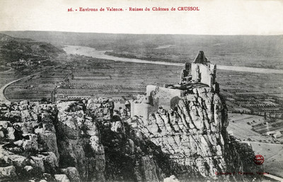 Montagne de Crussol, vue sur le confluent Isère-Rhône (CPA)