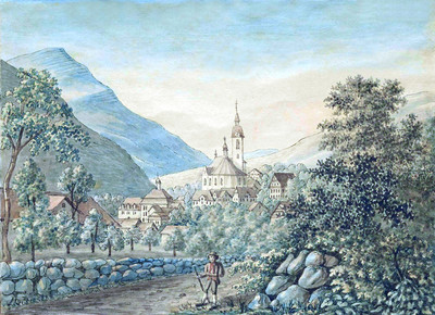 Schwyz et le Rigi à gauche par Hans Konrad Escher von der Linth Schwyz et le Rigi à gauche par Hans Konrad Escher von der Linth