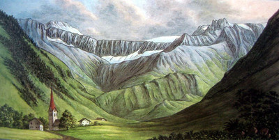 Matt en Sernftal en 1811 par Hans Conrad Escher von der Linth Matt en Sernftal en 1811 par Hans Conrad Escher von der Linth