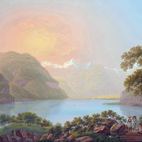 Vue de Seelisberg vers l'amont, lac des Quatre cantons,  Par Johann Ludwig Bleuler