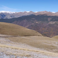 Puigmal à gauche, Balandrau au centre, vus depuis la Serra Cavallera 
