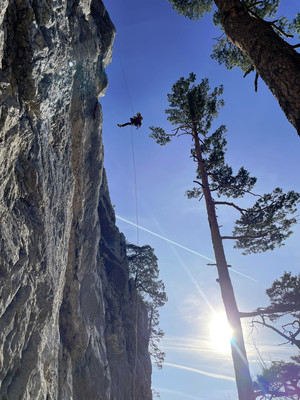 Cyril dans les rappels du Binz (50m) ou 2x 25m Cyril dans les rappels du Binz (50m) ou 2x 25m
