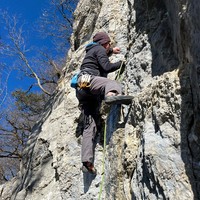 Boris dans Zaros, fond de fissure en glace