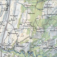 Ancienne carte locale, fond de carte vers 1990 basé sur : Office fédéral de topographie swisstopo 