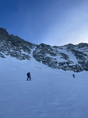 Arrivée vers le cône du couloir 