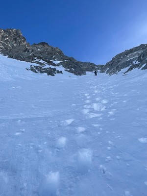 Début de la montée dans le couloir 