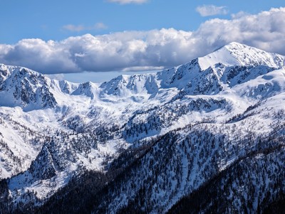 vallon du Barn? vers Belletz à g. ; Baus de la Serentée en bas ; et Pépoiri à droite, vu de Mercière vallon du Barn? vers Belletz à g. ; Baus de la Serentée en bas ; et Pépoiri à droite, vu de Mercière